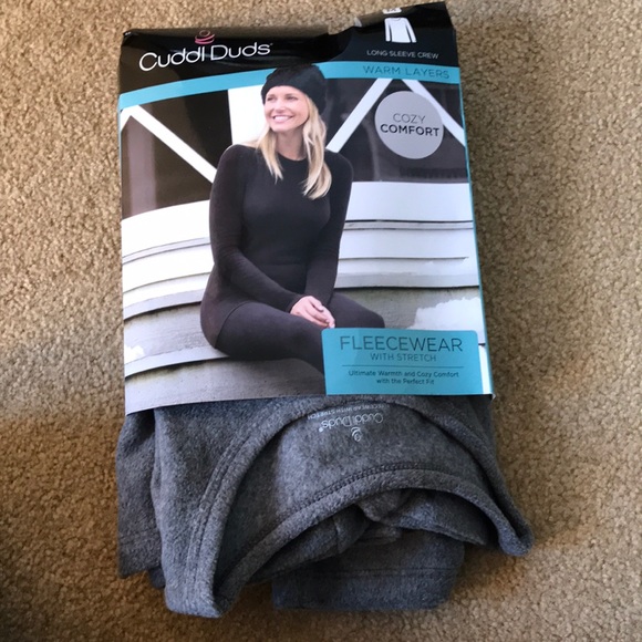 Cuddl Duds Tops - Cuddle Duds gray long sleeve crew shirt top M Cuddl New